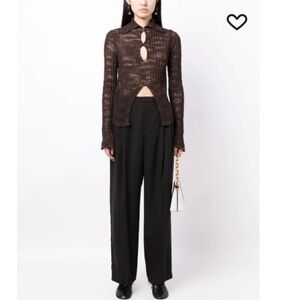 Vince
pleated wide-leg trousers, Black Size 4, business casual, night out